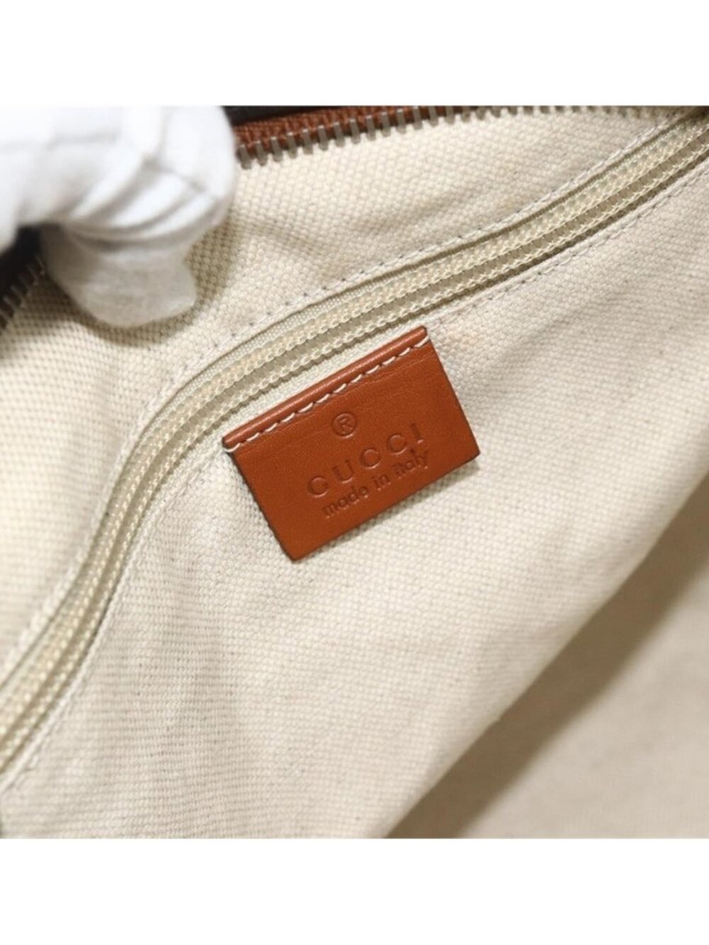 Authentic GUCCI GG Canvas Shoulder Bag Nylon Brown Silver 314529 - Picture 10 of 16